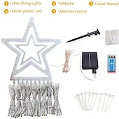 baratos Luzes de cordas de férias-Luzes de Corda de Árvore de Natal Solar 350 LED com 8 Modos e Temporizador Luzes Estrelas Exteriores à Prova d&#039;Água para Decoração de Janela de Natal Jardim Casamento Decoração de Férias