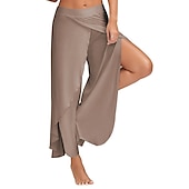 abordables jambe large et taille haute-femme jupe-culotte jambe large pantalon chino volants superposé extensible taille moyenne basique décontracté / sportif décontracté quotidien noir blanc s m été printemps&amp;amp; automne