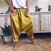 cheap Wide Leg &amp; High Waisted-Women&#039;s Fashion Streetwear Chinos Harem Pants Side Pockets Baggy Elastic Drawstring Design Full Length Pants Casual Weekend Micro-elastic Plain Linen / Cotton Blend Comfort Mid Waist Loose Blue Gray