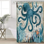 levne Sprchové závěsy-Závěs do sprchy s háčky 180cm*180cm(70&quot;*70&quot;) polyester pratelný voděodolný vzor oceánské krajiny