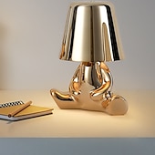 billige bord- og gulvlampe-touch led bordlampe, moderne tenker dekorativ lampe led oppladbar skrivebordslampe, golden little man usb bordlampe, nattlys for soverom, arbeidsrom, stue, nattbord, bar, restaurant