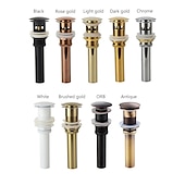 cheap Pop Up Drains-Brass Pop Up Sink Drain Stopper with Overflow Bathroom Faucet Vessel Vanity Sink Drainer