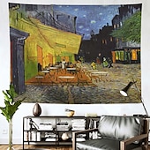 billige kunsttepper-van gogh maleri stor vegg billedvev kunst dekor teppe gardin hengende hjem soverom stue dekorasjon polyester