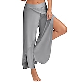 abordables jambe large et taille haute-femme jupe-culotte jambe large pantalon chino volants superposé extensible taille moyenne basique décontracté / sportif décontracté quotidien noir blanc s m été printemps&amp;amp; automne