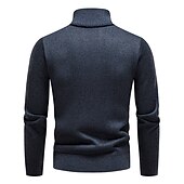 preiswerte Herrenpullover-Herren Pullover Fleece Pullover Pullover mit Viertelreißverschluss Gerippt Stricken Zip Strick Farbblock Troyer Halber Reißverschluss Basic warm halten Arbeit Freizeitskleidung Bekleidung Herbst