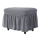 economico Fodera per poggiapiedi-fodera per pouf in spandex seersucker, fodera per poggiapiedi rettangolare elasticizzata bordeaux, fodere lavabili e sfoderabili per pouf contenitore, protezione in spandex alta per poggiapiedi