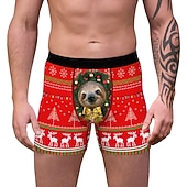 cheap Christmas Pajamas-Christmas Gift Boxer Briefs Underwear Men&#039;s Christmas Carnival Masquerade Christmas Eve Christmas Adults Party Christmas