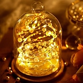 お買い得  電池式-クリスマスレッドベリーガーランドライト ledフェアリーストリングライト 5m-50leds 3m-30leds クリスマスデコレーション リモートコントロール バッテリー駆動 8モード 屋外防水ホリデーライト 誕生日パーティーの装飾