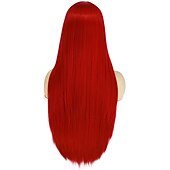 abordables Pelucas de personajes de películas-Pelucas de fiesta navideñas, pelucas largas y rojas de Peviyile para mujer, peluca de disfraz de Sally de Pesadilla antes de Navidad, peluca de pelo en la mitad, linda peluca para fiesta de carnaval