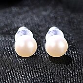 abordables Boucles D&#039;oreilles-Femme Blanc Perle d&#039;eau douce Boucles d&#039;oreille Clou Bijoux Fins Classique Précieux à la mode simple S925 argent sterling Des boucles d&#039;oreilles Bijoux Blanche Pour Mariage Fiançailles 1 paire
