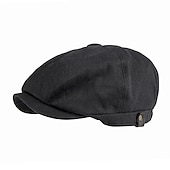billiga Huvudbonader för herrar-Herr Basker Newsboy-keps Svart Brun Bomull Justerbar spänne Enkel 1920-talets mode Semester Gata Vardag Helgen Ren färg Bärbar Komfort Mode