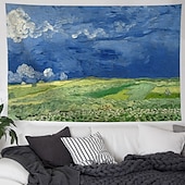billige kunsttepper-van gogh maleri stor vegg billedvev kunst dekor teppe gardin hengende hjem soverom stue dekorasjon polyester