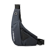 levne Pánské tašky-Pánská vodotěsná crossbody taška – náprsní taška proti krádeži s nabíjecím portem USB pro cestování a outdoorové aktivity