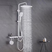 abordables Grifos de ducha-Grifo de ducha, sistema de ducha Sistema de cabezal de ducha tipo lluvia Ducha de mano incluida Ducha multirociador Acabados pintados contemporáneos Montaje exterior Válvula de cerámica Grifos