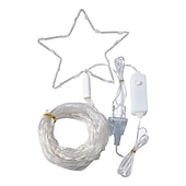 abordables Bandes de vacances-Guirlandes Lumineuses en Étoile pour Décorations Extérieures 9X2M 180LED Lumières de Fée Arbre Cascade avec Étoile Supérieure Pour Guirlande Fête de Jardin Vacances Noël Lumière Colorée AC220V Prise
