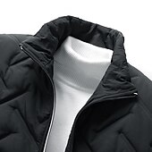 economico Piumini e parka da uomo-Per uomo Piumino Giacca bomber Giacca trapuntata Zip intera Informale Da tutti i giorni Standard Casual quotidiano Di moda Antivento Tenere al caldo Autunno Inverno Righe e Plaid Nero Verde chiaro