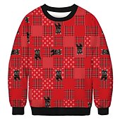 abordables Sudaderas y sudaderas con capucha divertidas-Papá Noel Gato Hombre de pan de jengibre Suéter de navidad Sudadera Hombre Mujer Navidad Navidad Carnaval Mascarada Nochebuena Adultos Fiesta Navidad Poliéster Cima