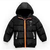 billiga Jackor och rockar för pojkar-Pojkar 3D Slät Kappa Långärmad Höst Vinter Aktiv Häftig Polyester Barn 4-13 år Dagligen Semester Normal