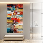 お買い得  抽象画-手作りの油絵キャンバス壁アート装飾現代抽象家の装飾のためのロールフレームレス未延伸絵画