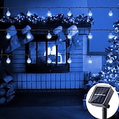 cheap Solar String Lights-Mini Globe String Lights Solar LED Fairy String Lights Waterproof 12M 7M 6.5M 8 Modes Lighting Outdoor Garden Decoration Light Christmas Tree Hanging Lights Balcony Yard Wedding Party Holiday Decor