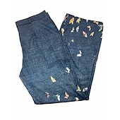 voordelige wijde pijpen en hoge taille-Dames Normaal Jeans Uitlopende broek Bell Bottom 3D-print Volledige lengte Medium Taille Bloem Zijzakken Breed Been Afdrukken Comfort Hoge Elasticiteit Casual 1 2 14 16 Zomer Lente &amp; Herfst Ruim