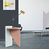 billiga bords- och golvlampa-skrivbords-/bordslampa, matt mässingsfinish, justerbar höjd, balansarm, in-line vippströmbrytare