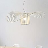 economico Luci a sospensione-lampade a sospensione a led lampada a sospensione vintage cappello in fibra di vetro design 1 luce orientabile bianco/nero cucina bagno lampadina decorativa non inclusa