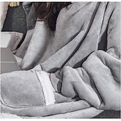 cheap Kigurumi Pajamas-Adults' Oversized Hoodie Blanket Wearable Blanket With Pocket Solid Color Onesie Pajamas Flannel Cosplay For Men and Women Carnival Animal Sleepwear Cartoon Festival / Holiday Costumes