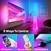economico lampada da tavolo e da terra-lampada da terra intelligente, lampada alta rgb da 61&quot;, lampadine intelligenti a led dimmerabili e cambia colore rgbw e paralume in tessuto bianco, con telecomando, lampada da terra per soggiorno, camera da letto e sala giochi
