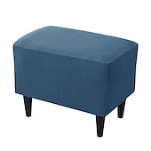 abordables Funda para otomana-Funda elástica para otomana plegable color burdeos, protector de muebles, funda rectangular suave con base elástica, funda para otomana