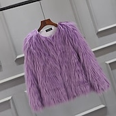abordables Vestes et manteaux pour filles-Manteau en fausse fourrure Bébé Fille Couleur unie Actif Ecole Polyester Manteau Vêtements d&#039;extérieur 7-13 ans Hiver Biège