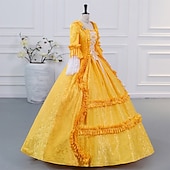 cheap Dresses-Princess Shakespeare Plus Size Gothic Rococo Vintage Inspired Medieval Party Costume Masquerade Women&#039;s Costume Vintage Cosplay Wedding Party 3/4-Length Sleeve Ball Gown Christmas