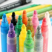 preiswerte Mal-, Zeichen- und Künstlerbedarf-Acrylstifte Farbmarker für Felsmalerei, Leinwand, Holz, Glas, Stoff, Metall, Kunststoff, Kunsthandwerk, Ostereier, Kürbis, Scrapbooking-Zubehör, Graffiti-Marker für Erwachsene und Kinder