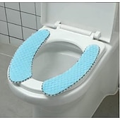 abordables Accessoires pour salle de bains-épais rembourré siège de toilette couverture tapis chaud en peluche siège de toilette coussin antidérapant doux coussin de toilette lavable siège de toilette tapis chauffant avec ruban auto-adhésif