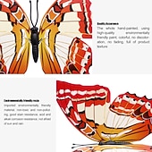 abordables Fleurs artificielles-3 pièces 3d papillon artificiel pour décorations de jardin fausse simulation papillon piquets jardin plante pelouse décor extérieur art ornements