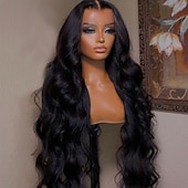 cheap Human Hair Lace Front Wigs-Wholesale 100% Raw Virgin Wavy Human Hair Wig  13x4 Glueless Lace Front Wigs with Baby Hair Pre plucked Full Transparent Lace Wig