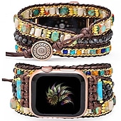 cheap Apple Watch Bands-Handmade Braided Rope Compatible with Apple Watch band Women Multilayer Beaded Beads Strap Replacement Wristband for 38mm 40mm 41mm 42mm 44mm 45mm 49mm iwatch Series Ultra 8 7 6 SE 5 4 3 2 1