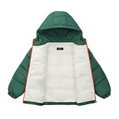 billiga Jackor och rockar för pojkar-Pojkar 3D Slät Kappa Långärmad Höst Vinter Aktiv Häftig Polyester Barn 4-13 år Dagligen Semester Normal