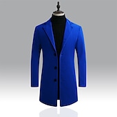 cheap Men&#039;s Trench Coat-Men&#039;s Winter Coat Overcoat Business Casual Winter Polyester Thermal Warm Windbreaker Outerwear Clothing Apparel Business Classical