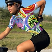 baratos Camisolas femininas-Mulheres Camisa para Ciclismo Manga Curta Moto Camisa / Roupas Para Esporte Blusas com 3 bolsos traseiros Ciclismo de Montanha Ciclismo de Estrada Respirável Secagem Rápida Pavio Humido Tiras
