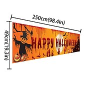 halpa Halloween-ulkoilmakoristeet-halloween verinen lepakko kurpitsa aave print juhla tausta roikkuu banneri halloween sisustus (250x49cm/98.4&quot;*19.3&quot;) halloween luuranko koristelu