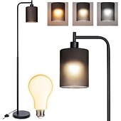cheap Table&amp;Floor Lamp-LED Floor Lamp with Suspended Frosted Glass Lampshade and Unique Intelligent or Dual Color LED Bulb Suitable for High Pole Lamp in Bedroom Living Room and Office AC220V AC110V