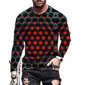 cheap 3D T shirts-Men&#039;s Graphic Prints Spiral Stripe T shirt Long Sleeve T shirt 3D Print Crew Neck Shirt Designer Casual Big and Tall Daily Holiday A B C Spring &amp;  Fall Clothing Apparel S M L XL XXL 3XL 4XL