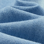 billige denimskjorter for menn-Herre Skjorte Dongeriskjorte Ensfarget utendørs Feriereise Blå Lyseblå Langermet Aftæpning Sommer Vår Klær Knapp ned