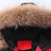 billiga Pojkars dunjacka och parka-Barn Pojkar Kappa Ytterkläder Färgblock Bokstav Långärmad Täcka Utomhus Bomull Häftig Dagligen ArmyGreen Rubinrött Vinter Höst 7-13 år