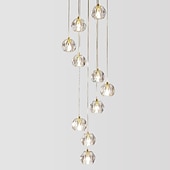 cheap Chandeliers-Chandelier LED Crystal 15-Light 50 cm Flush Mount Lights Spiral Staircase Long Chandelier Villa Stair Light Duplex Chandelier 10-120V / 220-240V /G9