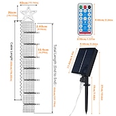 baratos Luzes de cordas de férias-Luzes de Corda de Árvore de Natal Solar 350 LED com 8 Modos e Temporizador Luzes Estrelas Exteriores à Prova d&#039;Água para Decoração de Janela de Natal Jardim Casamento Decoração de Férias