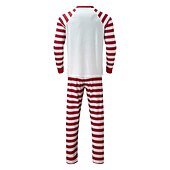 voordelige Pyjama&#039;s-Familie-look Kerst Familie Pyjama Pyjama  Gestreept Brief Huis Wit Lange mouw Mama En Ik Outfits Dagelijks Bijpassende outfits