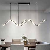 cheap Island Lights-LED Pendant Light 90 cm Island Lights Dimmable Line Design Aluminum Stylish Minimalist Painted Finishes Nordic Style Dining Room Kitchen Lights 110-240V ONLY DIMMABLE WITH REMOTE CONTROL