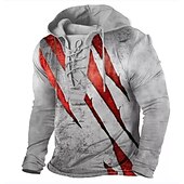 economico Felpa con cappuccio da uomo con lacci-Per uomo Color Block Stampe astratte Felpa con cappuccio Felpe Felpa Felpa con cappuccio pullover Manica lunga Felpa con cappuccio Con cappuccio Streetwear Stampa 3D Informale Giornaliero Sport Nero